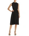 Leota Mindy Shirred Dress In Black Essential