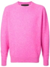 The Elder Statesman Crew Neck Sweater In Pink