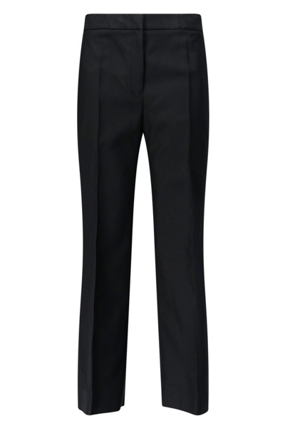 Jil Sander High-rise Cotton And Silk Carrot Trousers In Black