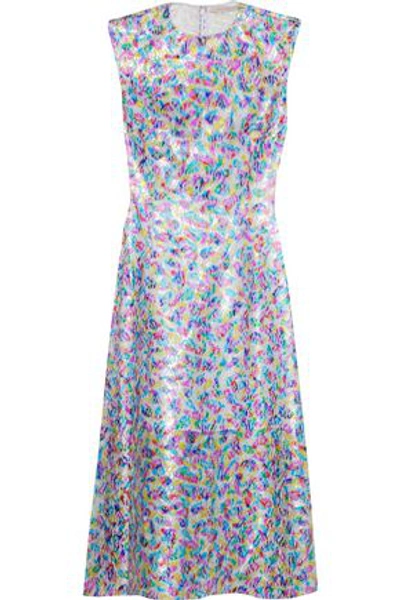 Christopher Kane Metallic Lace Midi Dress In Multicolor