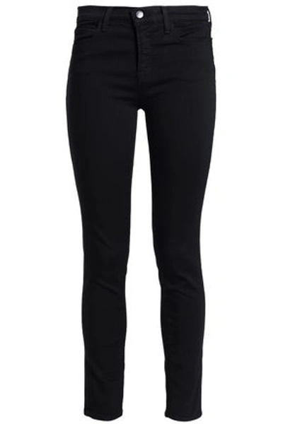 J Brand High-rise Slim-leg Jeans In Black