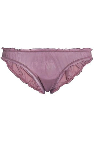 Love Stories Woman Embroidered Tulle Low-rise Briefs Lavender