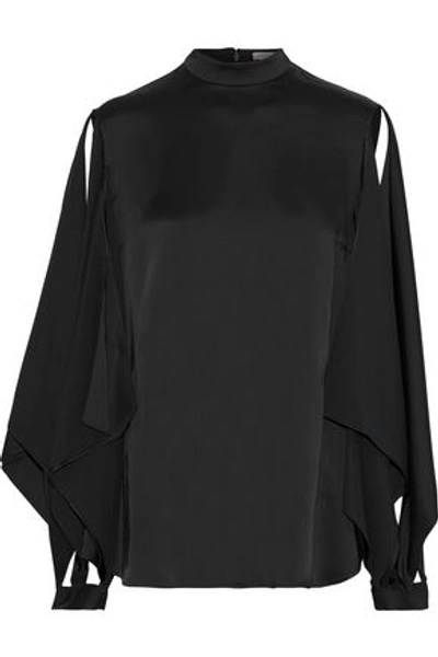 Christopher Kane Woman Appliquéd Satin Blouse Black