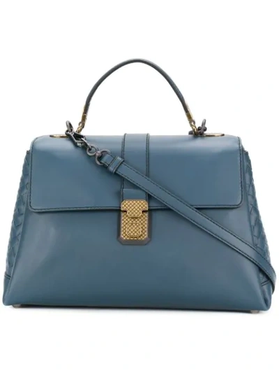 Bottega Veneta Denim Calf Medium Piazza Bag In Blue | ModeSens