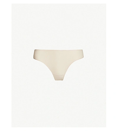 Chantelle Soft Stretch Jersey Thong In 01n Golden Beige