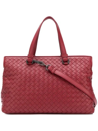 Bottega Veneta Medium Top Handle Bag In Red