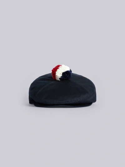 Thom Browne Cotton Twill Golfer's Cap In Blue