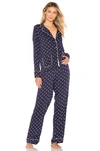 Splendid Notch Collar Pj Set In Blue