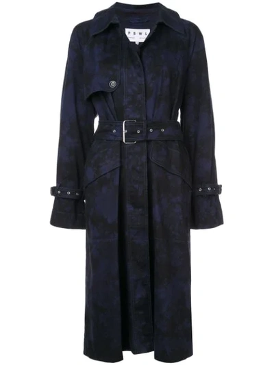 Proenza Schouler Tie-dye Utility Cotton Trench Coat In Black