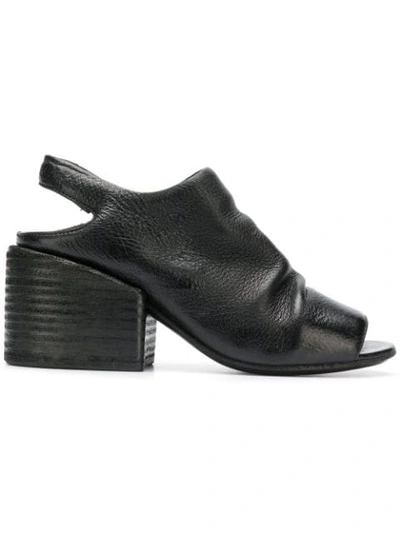 Marsèll Soft Grained Open Toe Sandals In Black