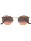 Ray Ban Round Metal Sunglasses In Brown