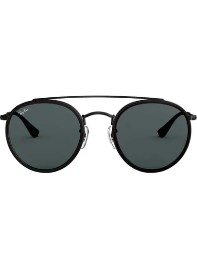 Ray Ban Ray-ban Round Double Bridge Sunglasses - Black