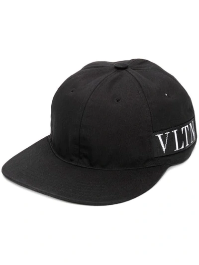 Valentino Garavani Logo-jacquard Cotton-canvas Cap In Black