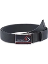 Prada Oma Logo Belt In Grey