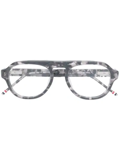 Thom Browne Round Frame Glasses In Grey