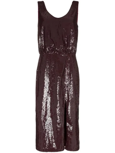 Johanna Ortiz Tarantella Embellished Sequined Midi Dress In Ruby Red