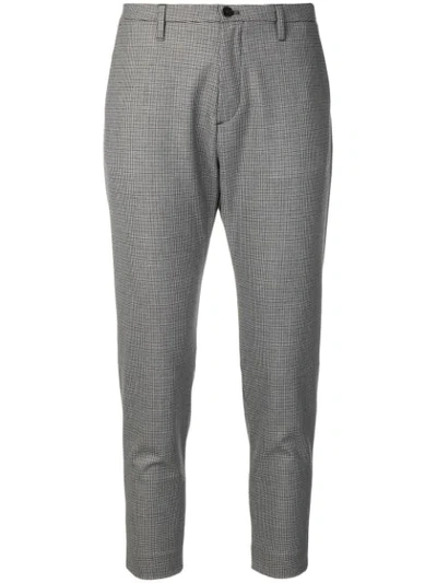 Hope Cropped Houndstooth Trousers - Grey