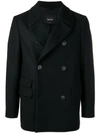 Hevo Short Double-breasted Coat In Black