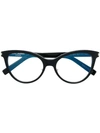 Saint Laurent Classic Cat-eye Glasses In Black