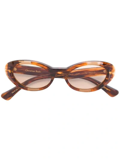 Christian Roth Round Wave Sunglasses In Brown