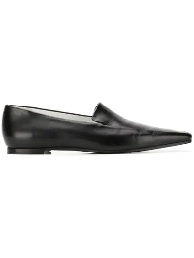 The Row Minimal Square-toe Loafers - Black