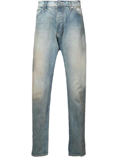 Rhude Zip Cuff Slim-fit Jeans In Blue