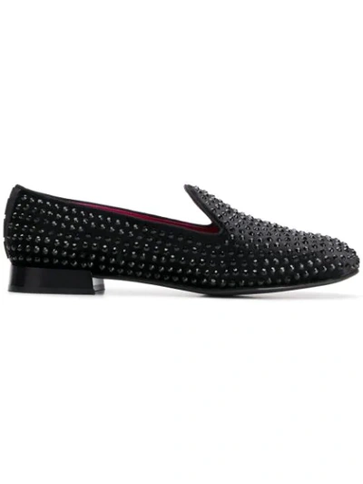 Alberto Gozzi Studded Slip-on Loafers - Black