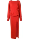 Jacquemus Side Slit Knitted Dress - Orange