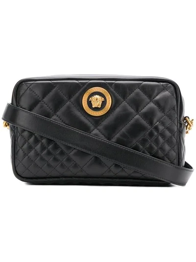 Versace Quilted Cross-body Bag In Black