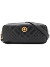 Versace Quilted Belt Bag In Black