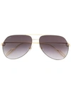 Cartier Première De  Aviator-frame Sunglasses In Gold