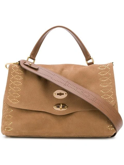 Zanellato Stud-embellished Tote In Brown