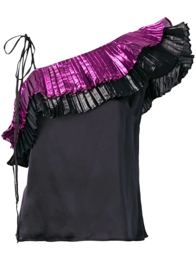 Coup De Coeur Metallic Ruffled In Black