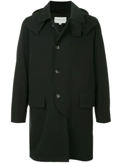 Tomorrowland Hooded Single Breasted Coat - Black