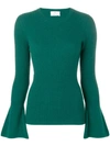 Allude Long-sleeve Fitted Sweater - Green