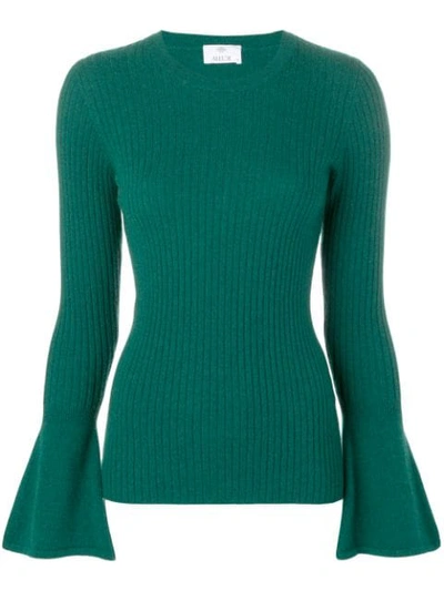 Allude Long-sleeve Fitted Sweater - Green