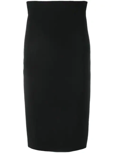 Versace Back Zip Pencil Skirt In Black