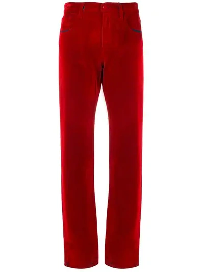 Mm6 Maison Margiela Straight Leg Trousers - Red
