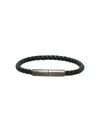 Prada Braided Leather Wrist Strap - Black