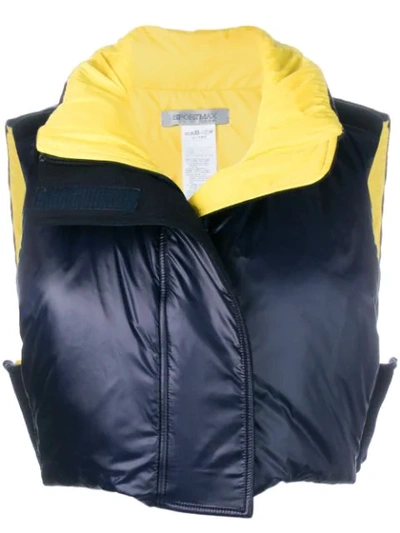 Sportmax Cropped Gilet In Blue