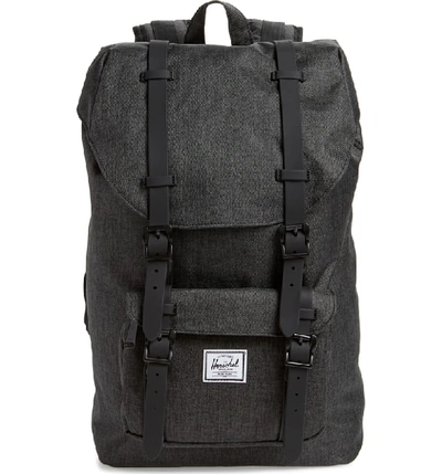 Herschel Supply Co Little America - Mid Volume Backpack - Black In Black Crosshatch/ Black