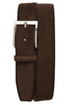 To Boot New York Suede Belt In Suede Alaska Dark Brown