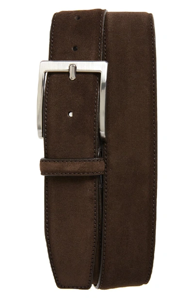 To Boot New York Suede Belt In Suede Alaska Dark Brown