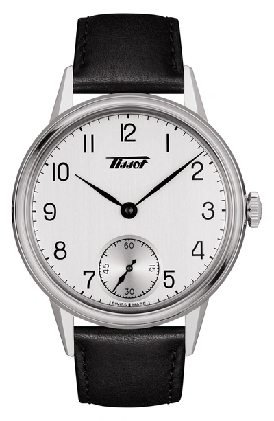 Tissot Heritage Special Edition Leather Strap Watch, 42mm In Black/ Silver