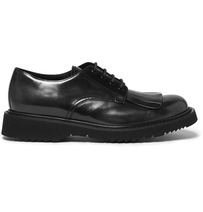 Prada Spazzolato Leather Kiltie Derby Shoes | ModeSens