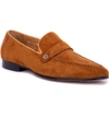 Robert Graham Norris Button Loafer In Brown Leather