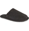 Minnetonka Franklin Scuff Slipper In Charcoal Suede