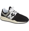 New Balance 247 Sneaker In Black Mesh/ Suede