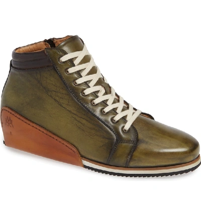 Mezlan Niro Sneaker In Olive Leather