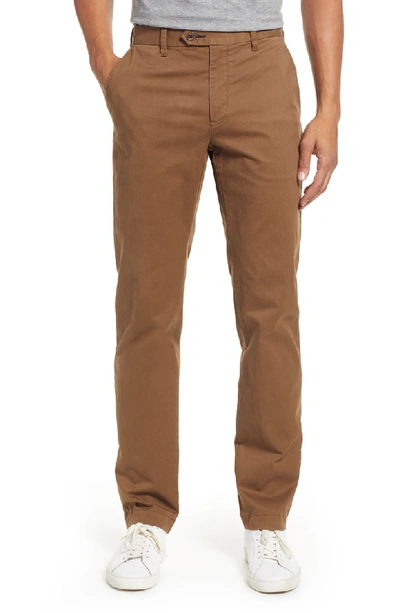 Ted Baker Selebtt Slim Fit Stretch Cotton Chinos In Tan